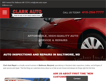 Tablet Screenshot of clark-auto-repair-baltimore.com